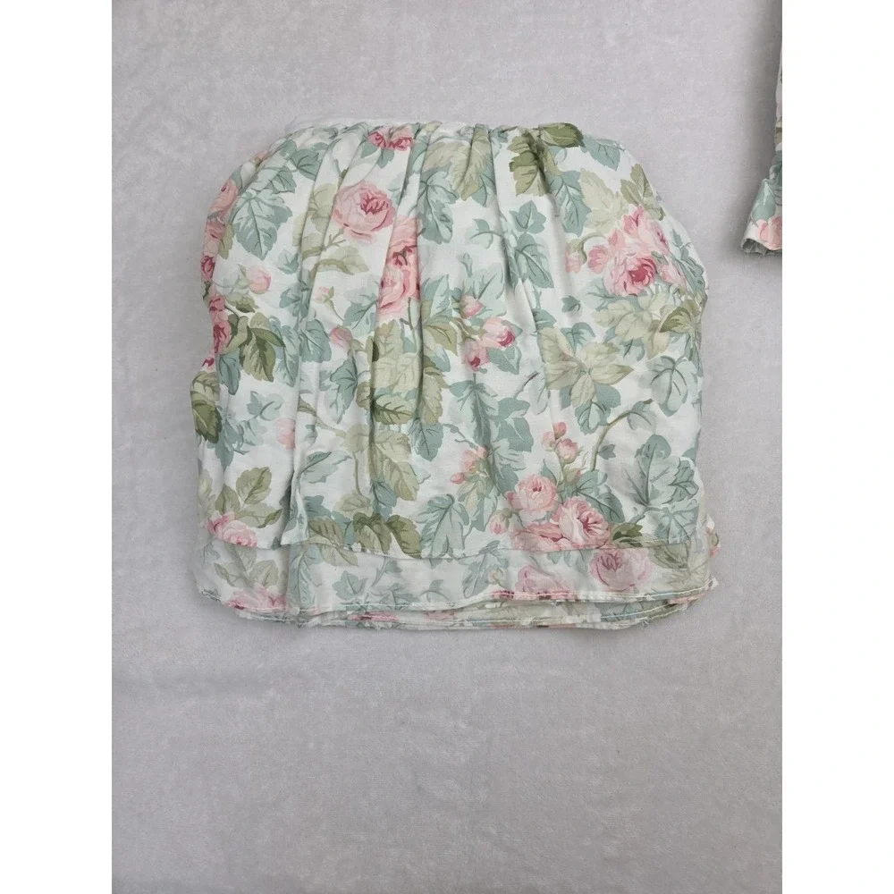 Vtg 80s Laura Ashley Cottage Rose Floral Paisley Comforter Sham Dust Ruffle Set
